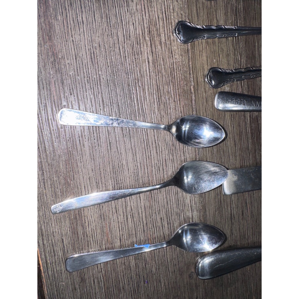 Mixed Stainless Steel Spoon Lot Oneida Ann Albert Ladles Teaspoons 15pc Set - Picture 3 of 8